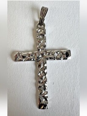 Real Solid Sterling Silver Cross Pendant 6839 Crucifix Necklace Cut JJJ